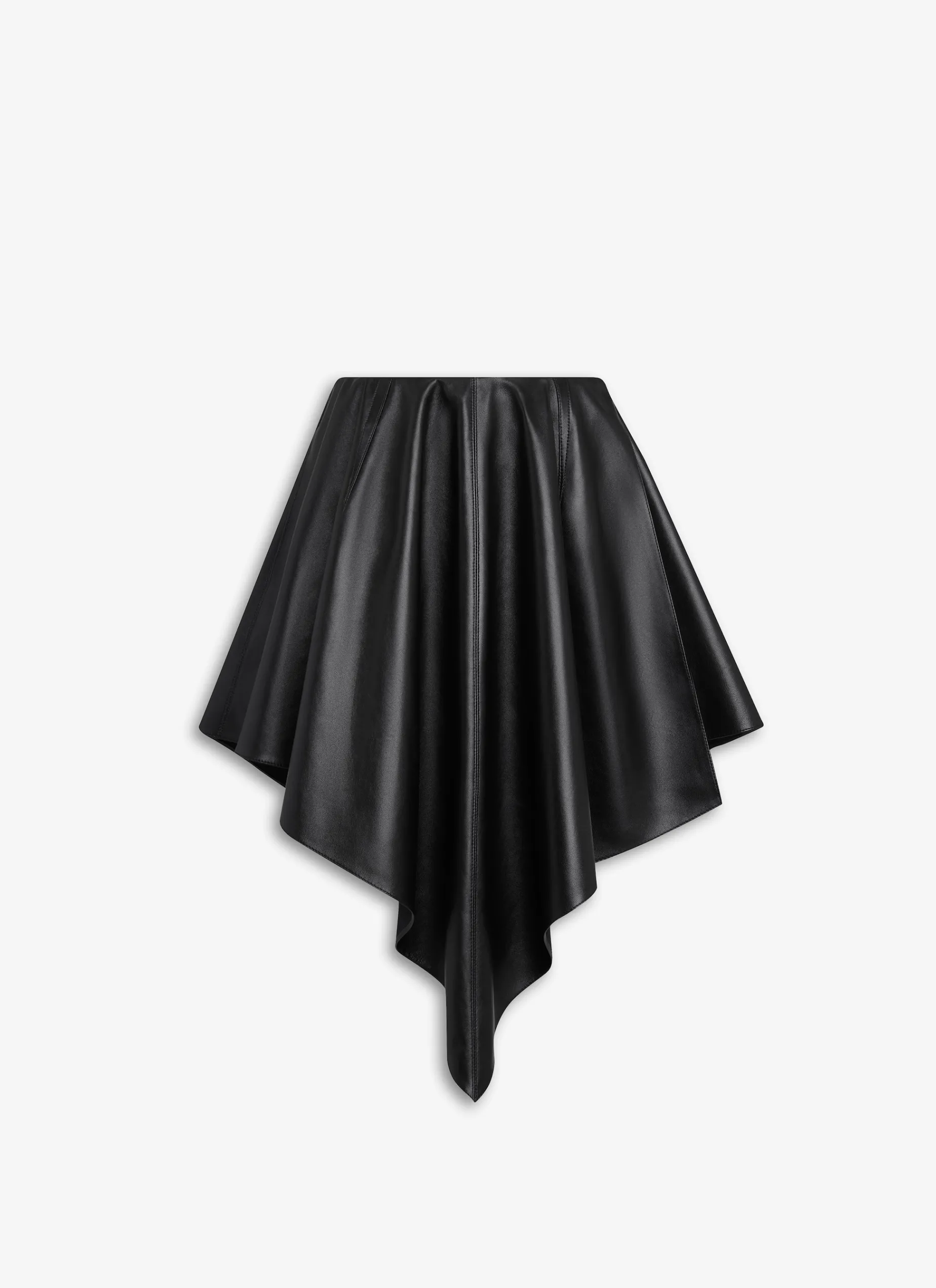 ASYMMETRICAL LEATHER SKIRT