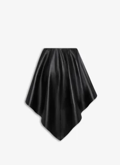 ASYMMETRICAL LEATHER SKIRT