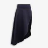 ASYMMETRICAL SKIRT IN WOOL DENIM