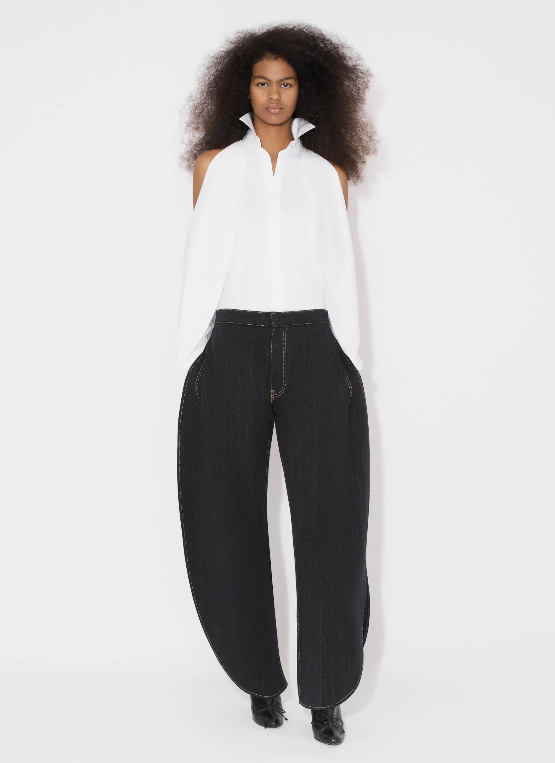 BALLOON SLEEVE SHIRT IN COTTON POPLIN
