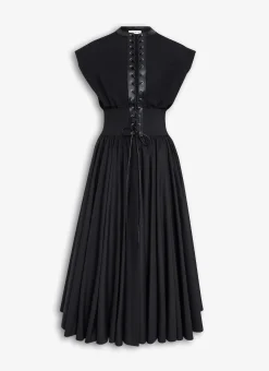 BELTED DRESS IN COTTON POPLIN