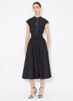 BELTED DRESS IN COTTON POPLIN