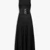 BELTED MIDI DRESS IN MAT VISCOSE KNIT