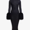 BODYCON KNIT DRESS WITH BUBBLE CUFFS