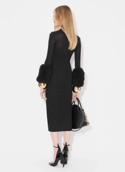 BODYCON KNIT DRESS WITH BUBBLE CUFFS