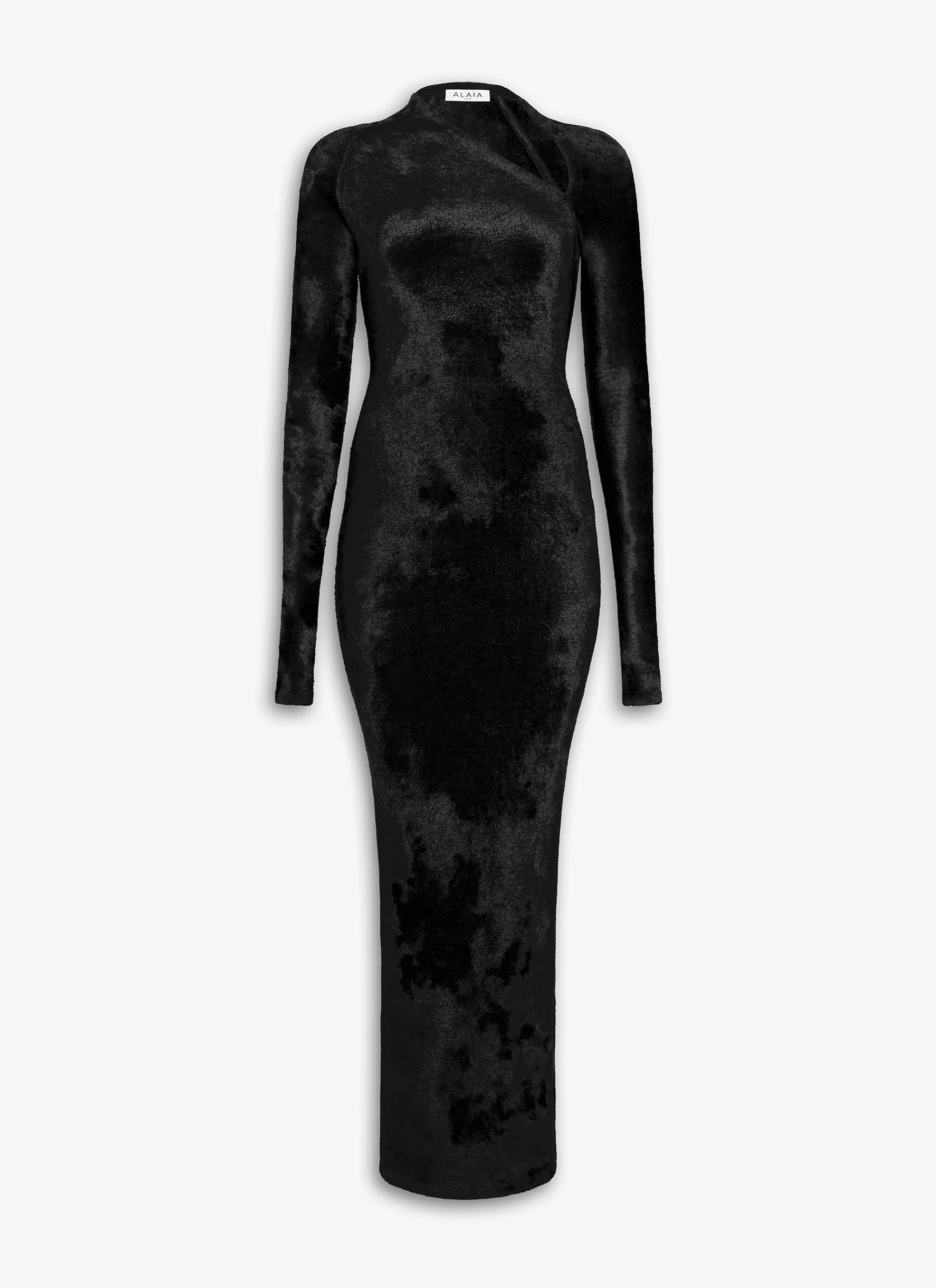 BODYCON MAXI DRESS IN SHINY VELVET KNIT