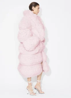 BUBBLE COAT IN KNITTED FUR