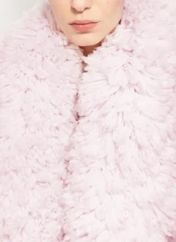 BUBBLE COAT IN KNITTED FUR