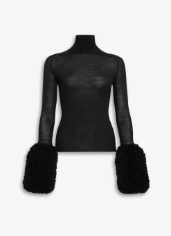 BUBBLE CUFF KNIT TOP