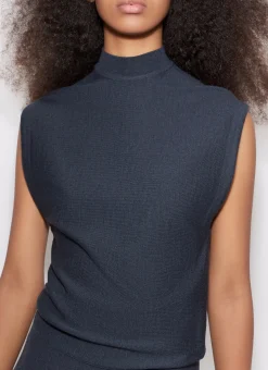 CAP SLEEVE DRESS IN SCULPTURAL GODET KNIT