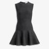 CIRCULAR RIBBED KNIT SKATER DRESS