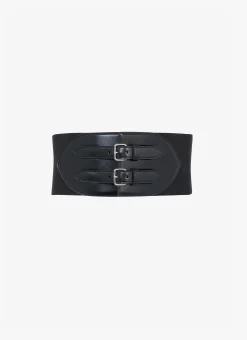 CORSET ELASTIQUE BELT IN STRETCH AND CALFSKIN