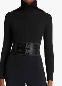 CORSET ELASTIQUE BELT IN STRETCH AND CALFSKIN
