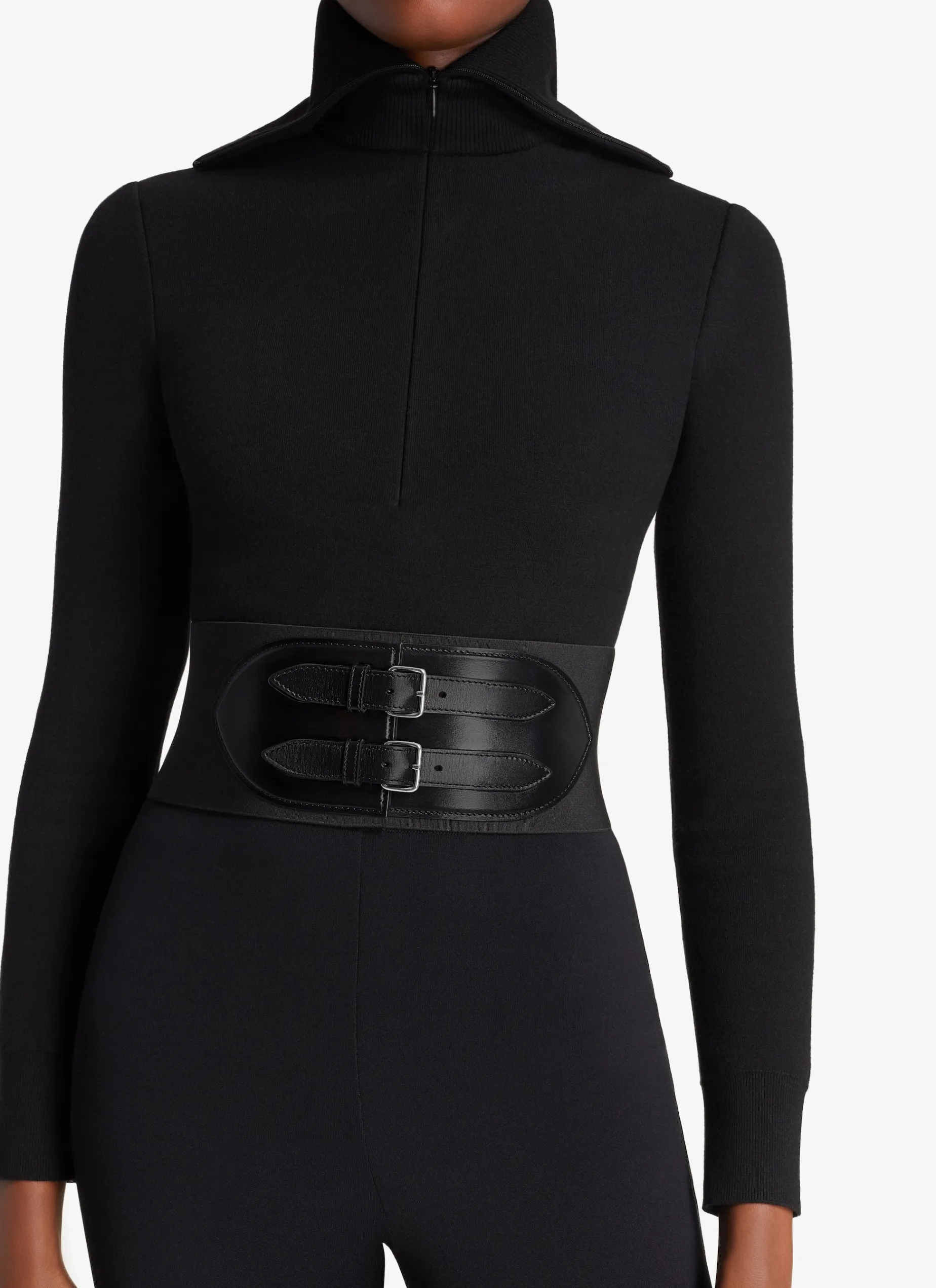 CORSET ELASTIQUE BELT IN STRETCH AND CALFSKIN