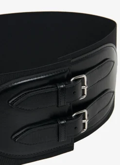 CORSET ELASTIQUE BELT IN STRETCH AND CALFSKIN