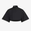 COTTON POPLIN HIGHNECK TOP