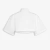 COTTON POPLIN HIGHNECK TOP