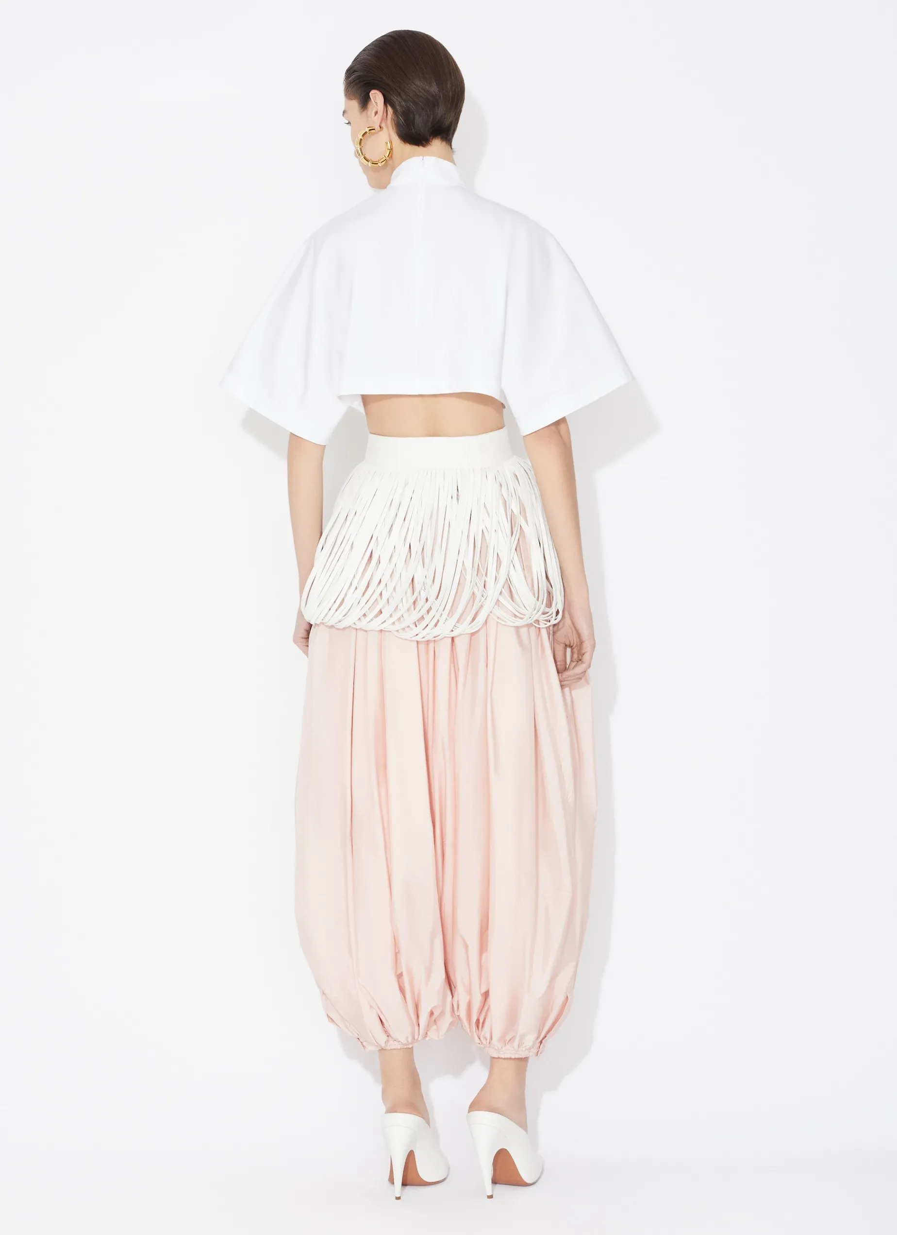 COTTON POPLIN HIGHNECK TOP
