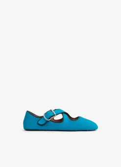 CRISS CROSS BALLET FLATS IN HAIRCALF