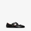 CRISS CROSS BALLET FLATS IN PATENT CALFSKIN