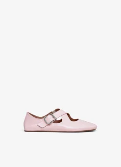CRISS CROSS BALLET FLATS IN PATENT CALFSKIN