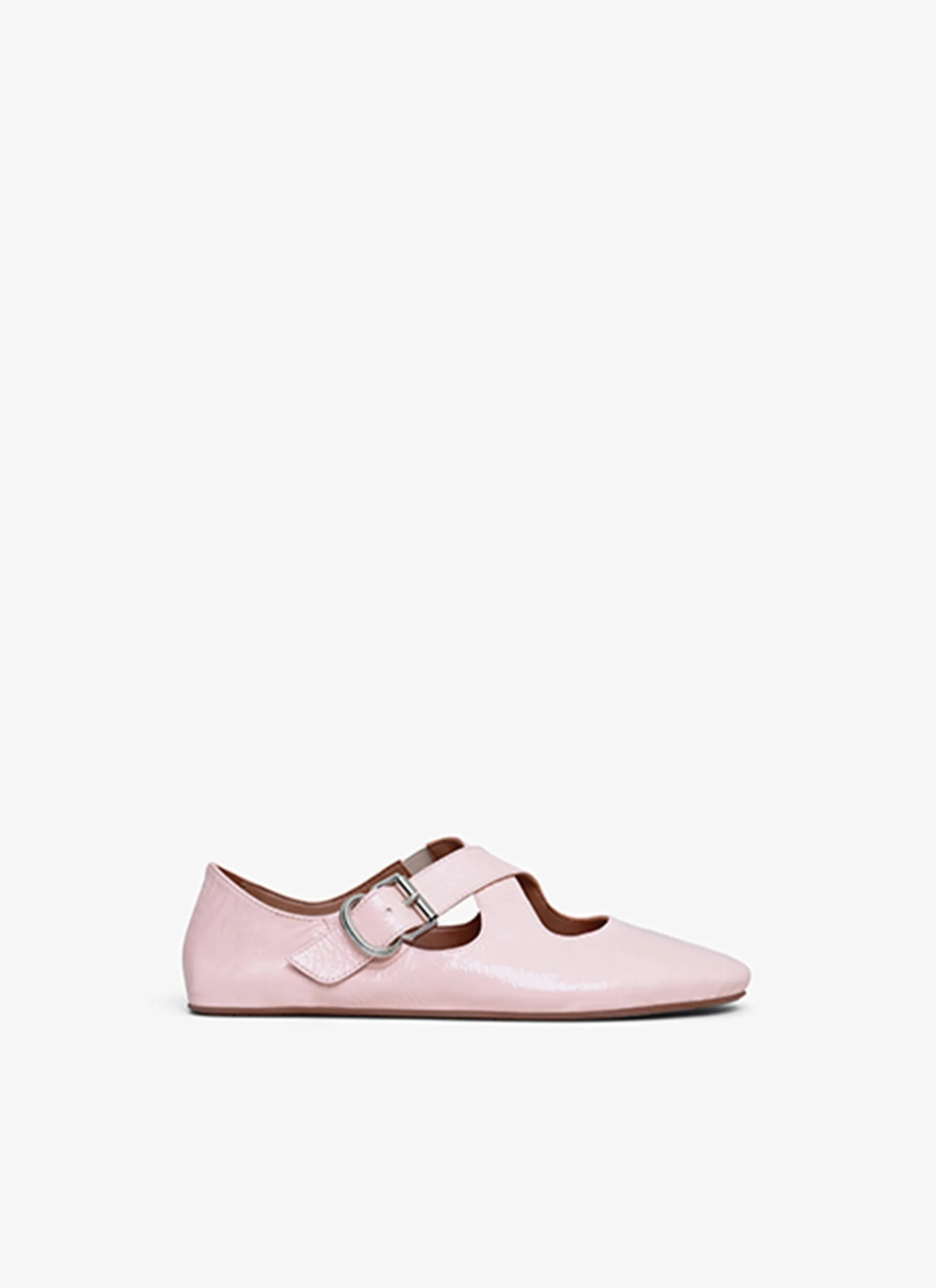 CRISS CROSS BALLET FLATS IN PATENT CALFSKIN