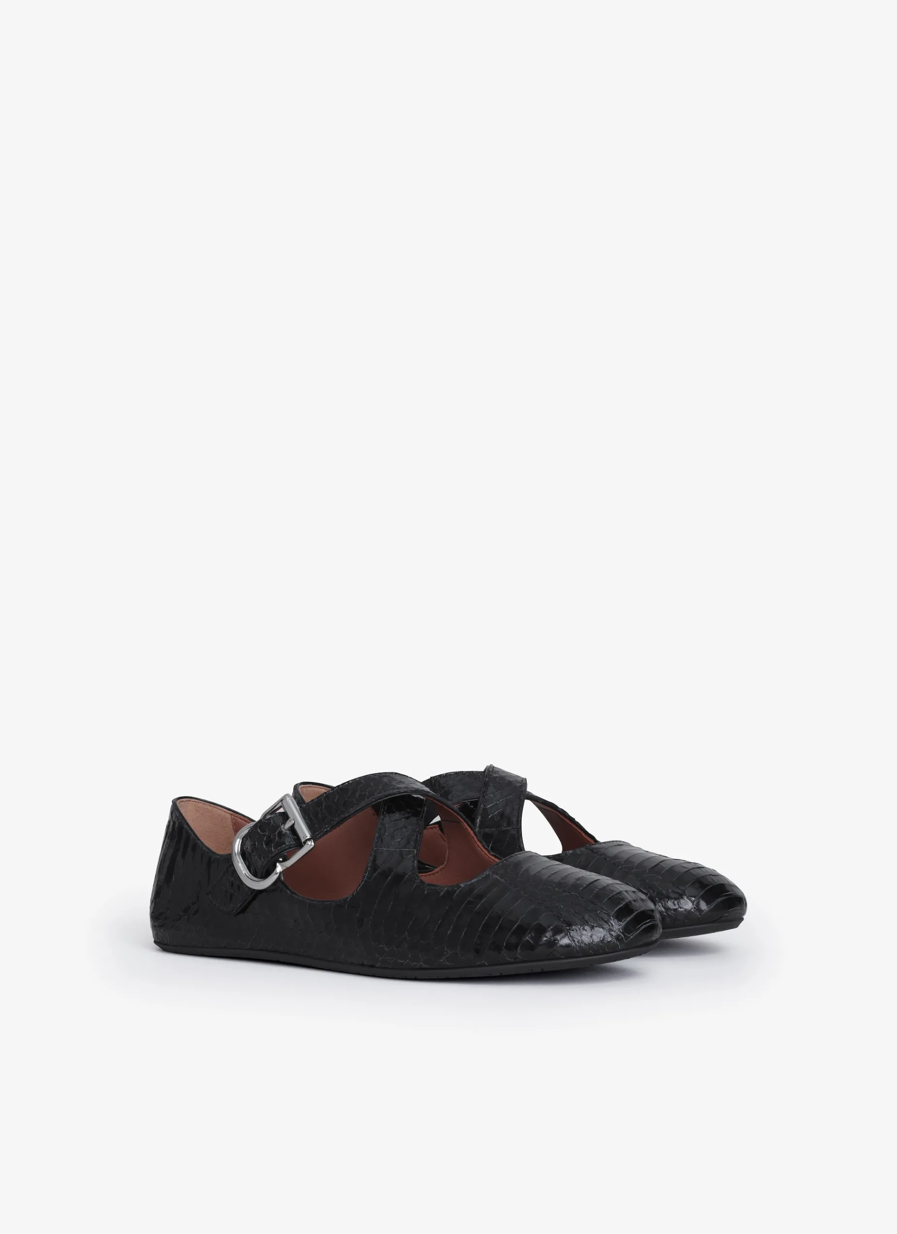 CRISS CROSS BALLET FLATS IN ELAPHE