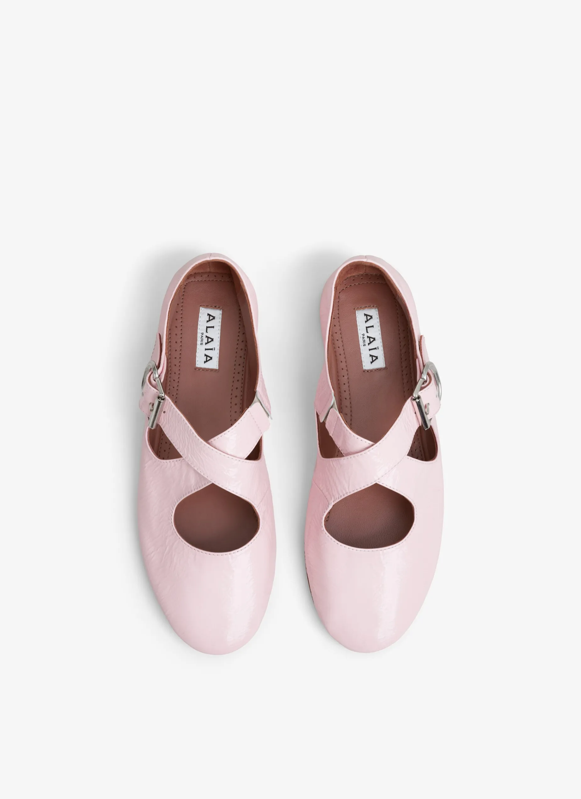 CRISS CROSS BALLET FLATS IN PATENT CALFSKIN