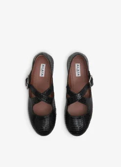 CRISS CROSS BALLET FLATS IN ELAPHE