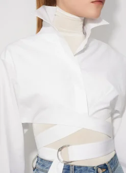 CROSS OVER SHIRT IN COTTON POPLIN