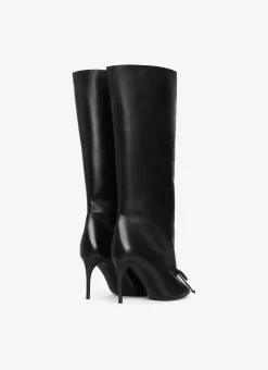 DECOLLETE HIGH BOOTS IN CALFSKIN