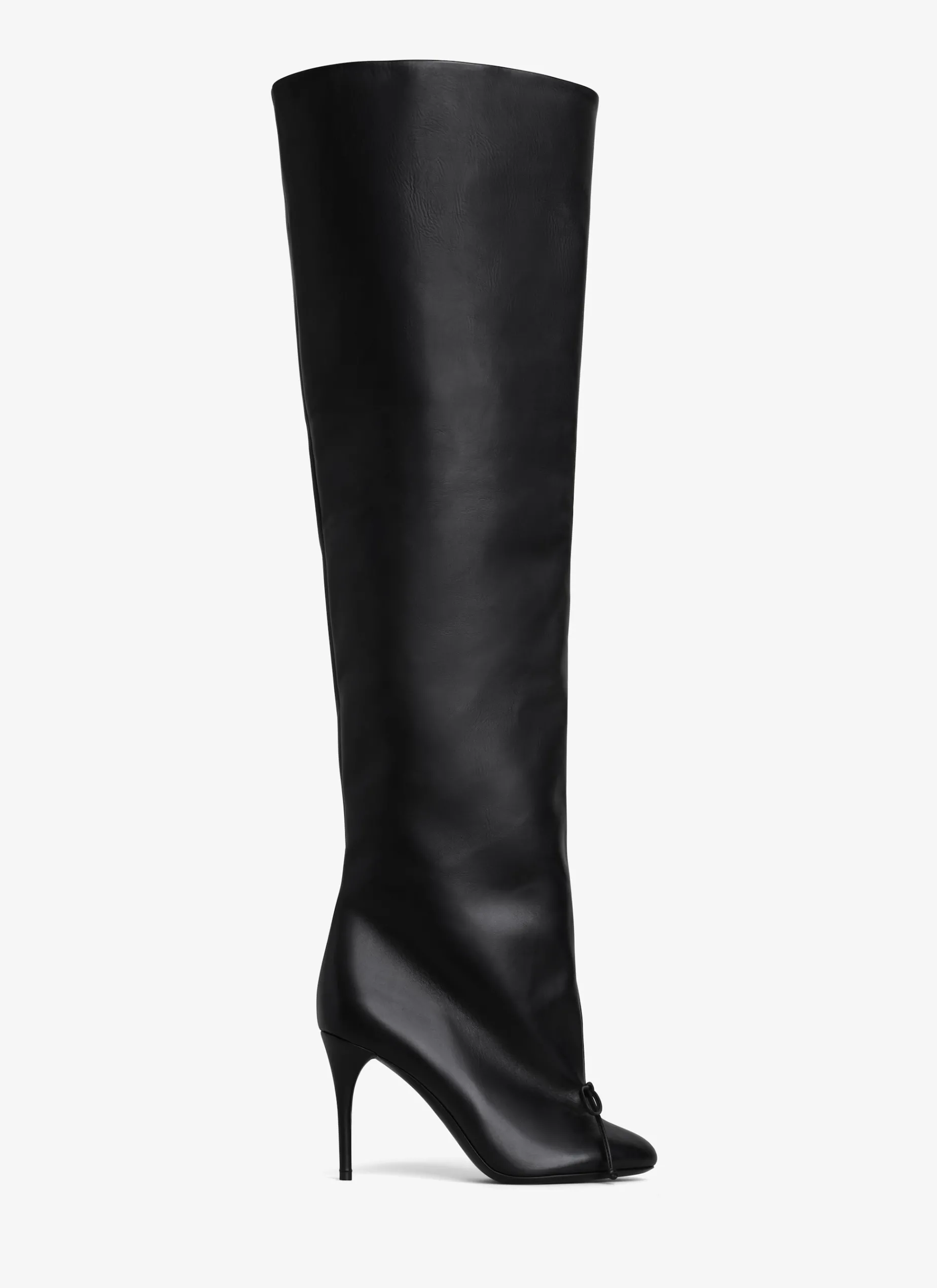 DECOLLETE OVER-THE-KNEE BOOTS IN CALFSKIN