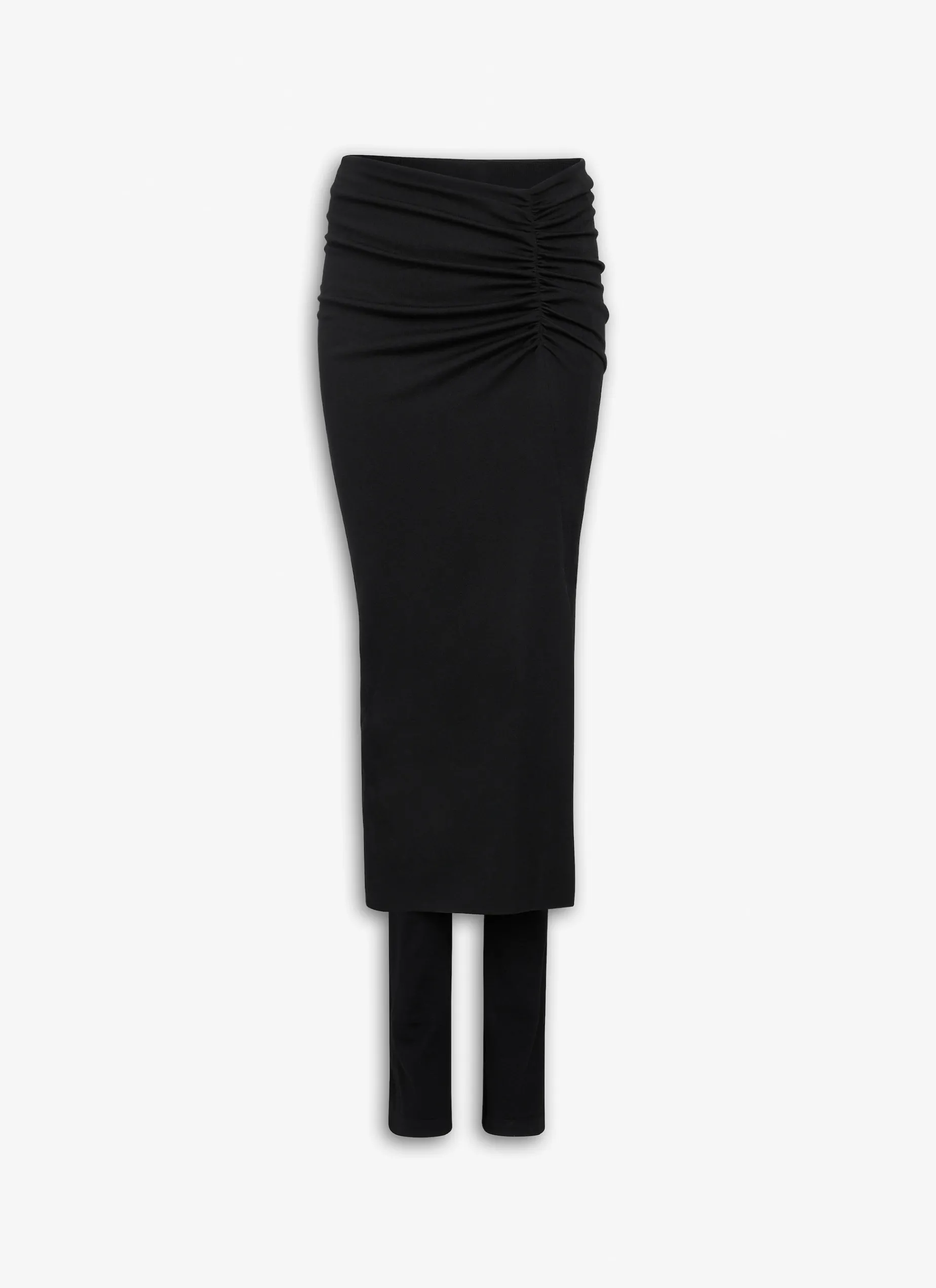 DRAPED SKIRT PANTS IN ULTRAFINE MERINO KNIT
