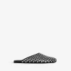 FLAT MULES IN STRASS LAMBSKIN