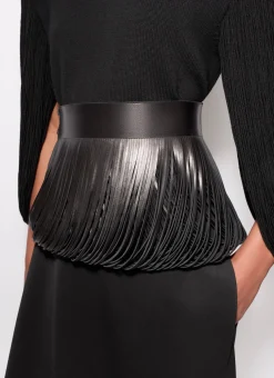 FRINGED LEATHER BELT