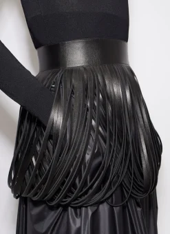 FRINGED LEATHER BELT