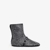 HIGH BALLET FLATS IN STRASS LAMBSKIN
