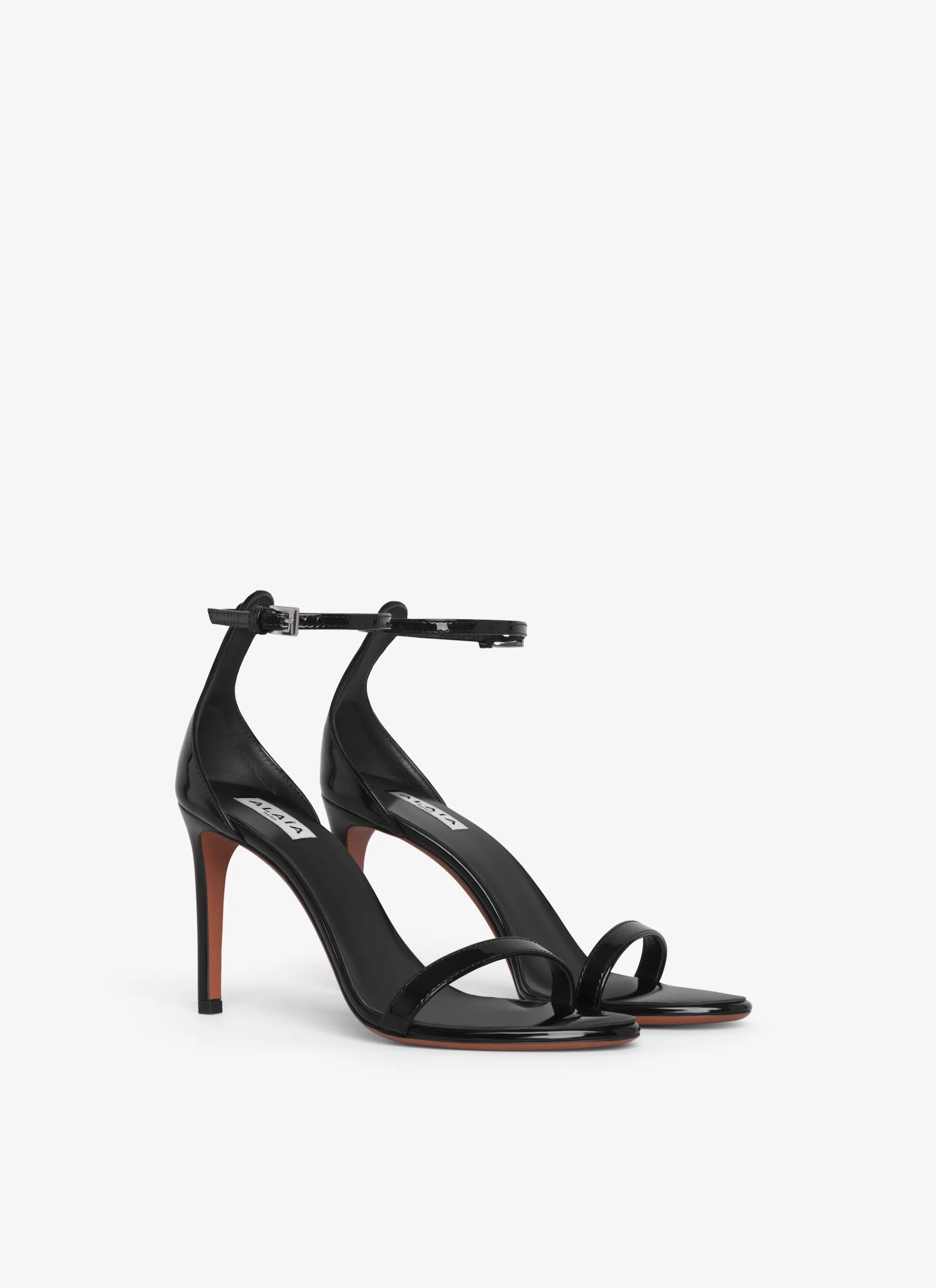 HIGH SANDALS IN PATENT CALFSKIN