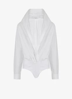 HOODED BODY SHIRT IN COTTON POPLIN