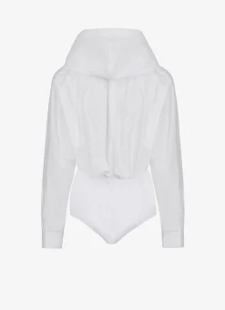 HOODED BODY SHIRT IN COTTON POPLIN