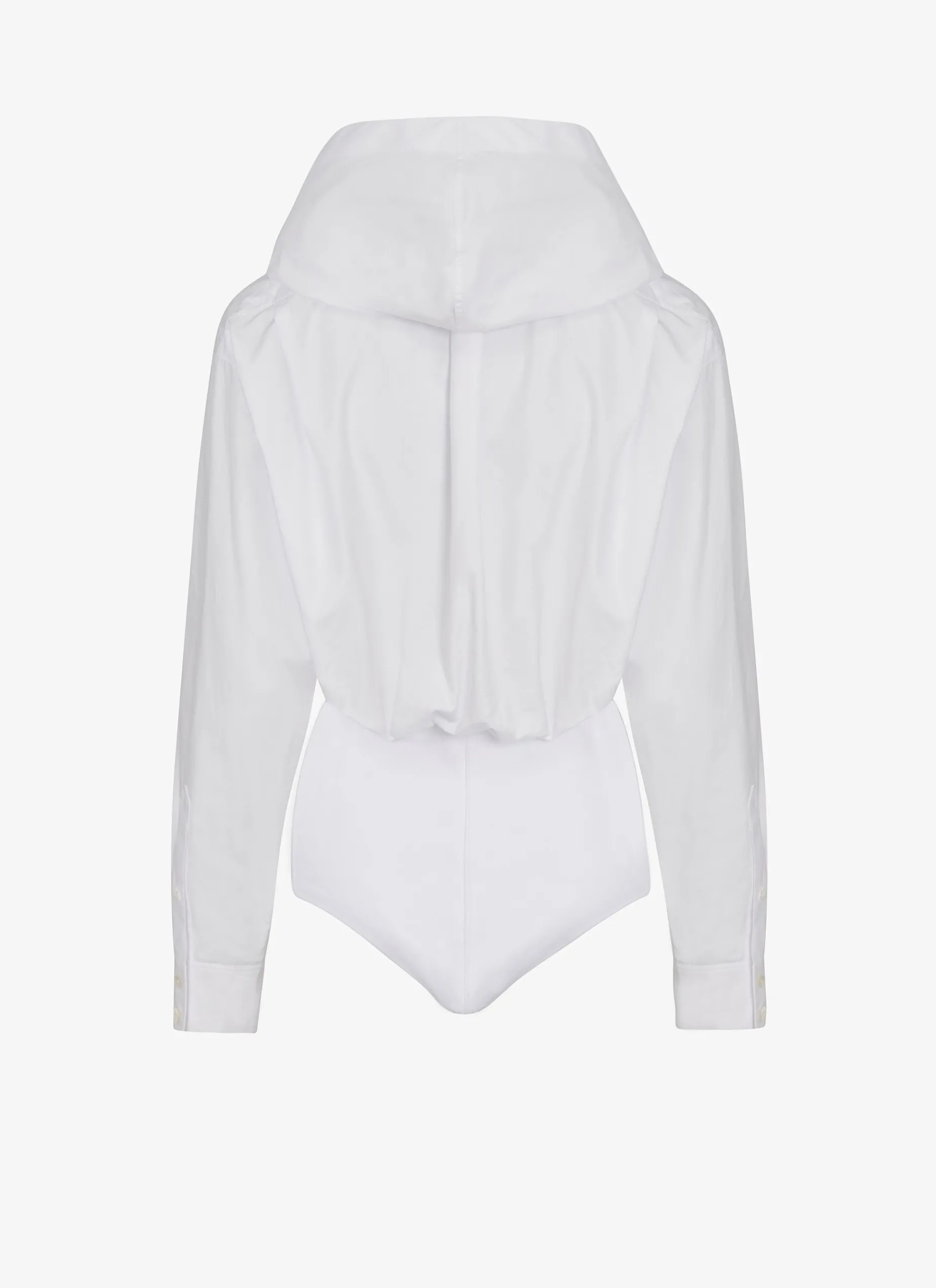 HOODED BODY SHIRT IN COTTON POPLIN