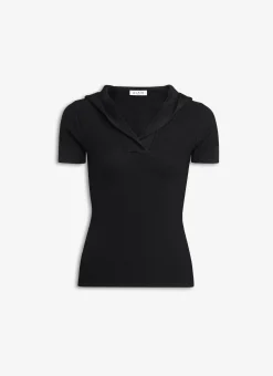 HOODED TOP IN PIQUE KNIT