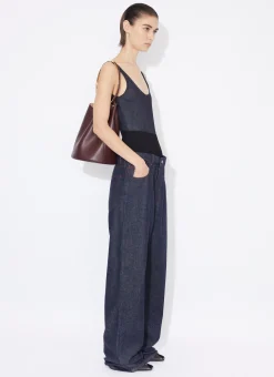 KNIT BAND JEANS IN RAW DENIM