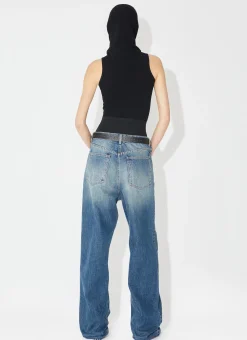 Knit Belt Denim Pant