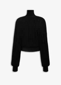 KNITTED FRINGES JUMPER