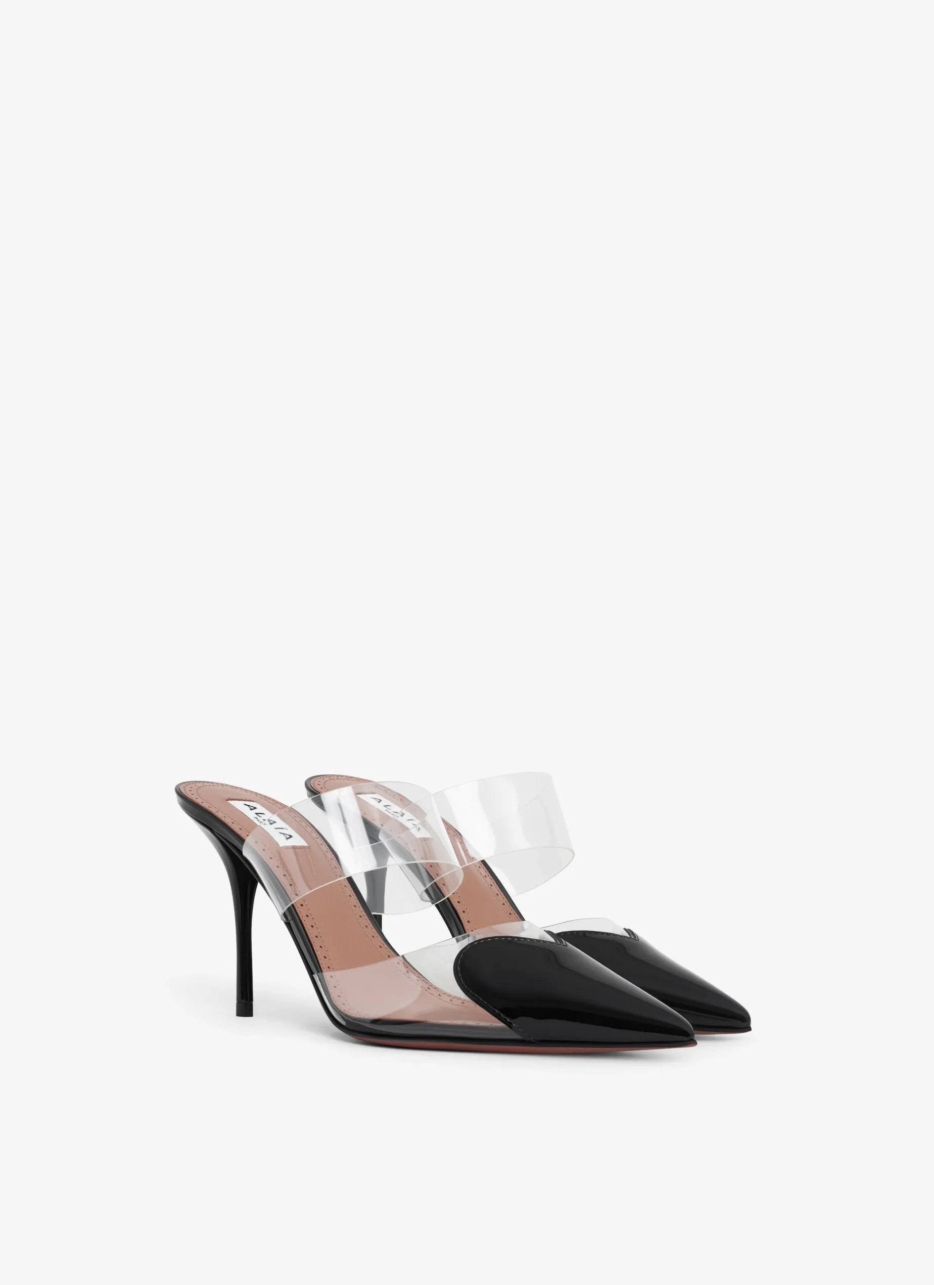 LE CŒUR MULES IN PATENT CALFSKIN
