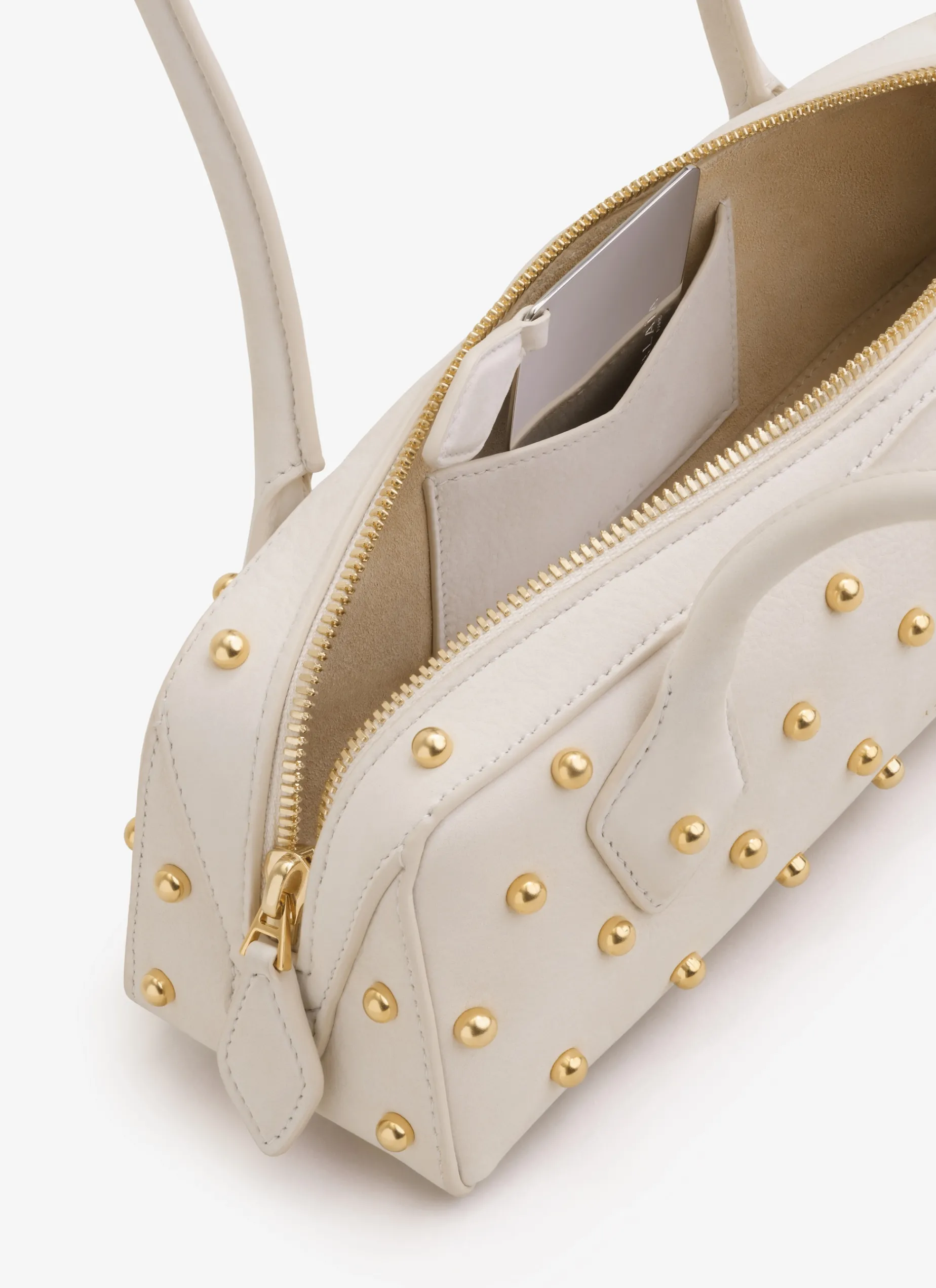 LE TECKEL SMALL BAG WITH STUDS IN NUBUK