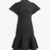 MIDI DRESS IN CIRCULAR RIBBED KNIT
