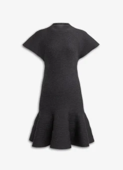 MIDI DRESS IN CIRCULAR RIBBED KNIT