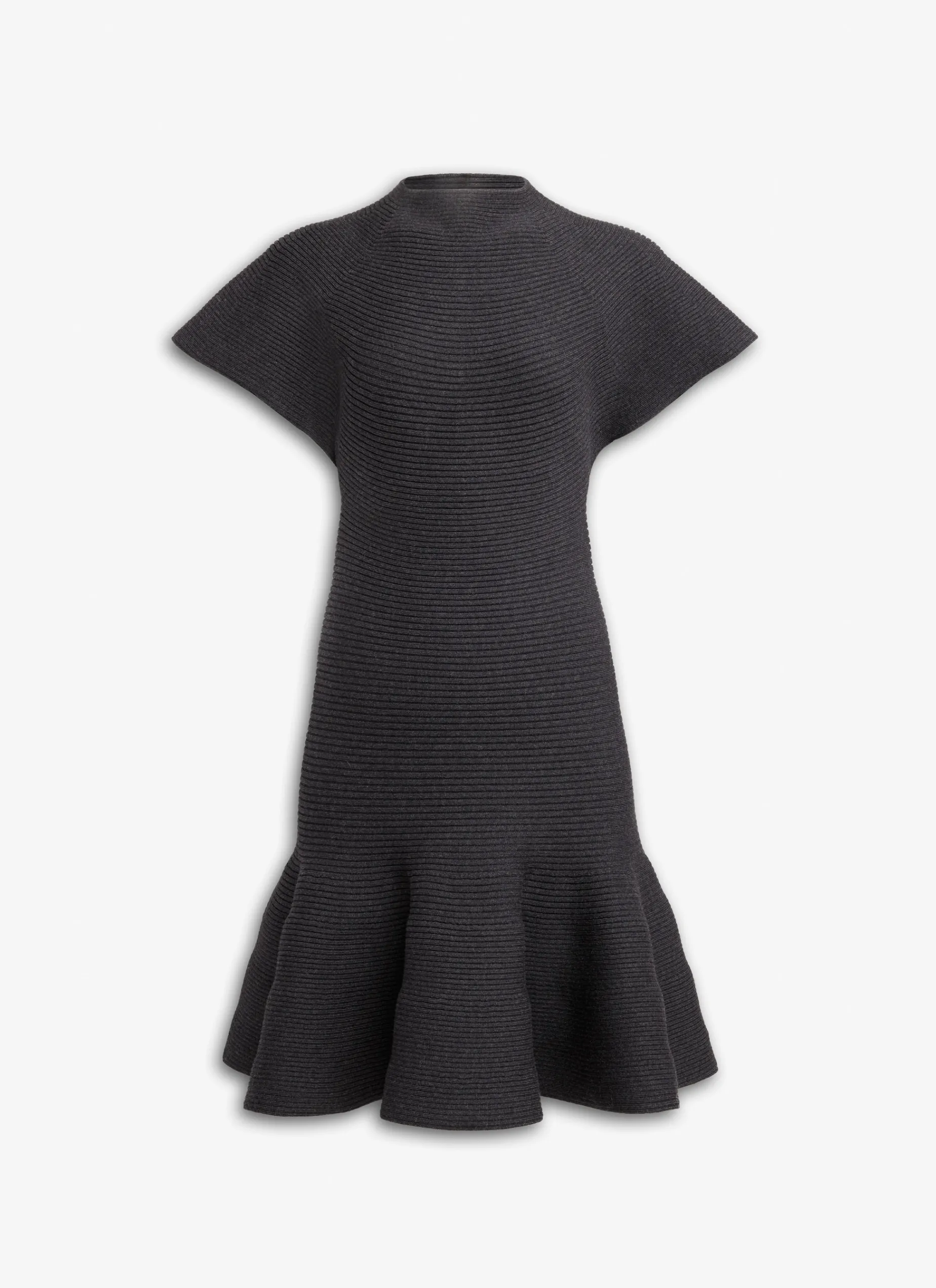 MIDI DRESS IN CIRCULAR RIBBED KNIT